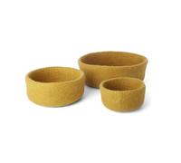 Gry & Sif Fabriqué à la main et certifié commerce équitable, design danois élégant x artisan Napali, bols en feutre pour panier de Pâques, panier à petit-déjeuner, organisateur en feutre, ocre