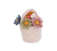 Gry & Sif Fabriqué à la main et certifié commerce équitable - Design danois élégant x artisan népalais - Pendentif - Mini décoration florale en feutre pour décoration de salon