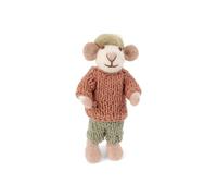 Gry & Sif Fabriqué à la main et certifié commerce équitable Design danois X Artisans du Népal | Figurines d'animaux en feutre - Famille de souris | Figurines décoratives à poser | 12 cm