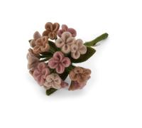 Gry & Sif Fabriqué à la main et certifié commerce équitable Design élégant X Artisan du Népal | Hydrengeas artificielles en feutre - Fleurs artificielles pour décoration de salon | Rose pâle