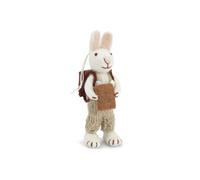 Gry & Sif Handmade & Fairtrade Certified Stylish Design X Artisans du Népal - Figurines d'animaux en feutre - Famille de lapins - Figurines décoratives à poser - Blanc - 12 cm