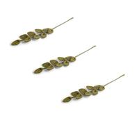 Gry & SIF Lot de 3 branches de feuillage artificielles avec tige flexible, en feutre, plante artificielle, bouquet de fleurs, pour mariage, projets de bricolage, fait à la main, commerce équitable, 30