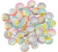 Gryshanyun Lot de 20 breloques coquillage en résine, cabochons à dos plat à paillettes pour décoration, scrapbooking
