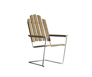 Grythyttan Stålmöbler Chaise longue A3 Chêne huilé-structure en acier avec galvanisation à chaud