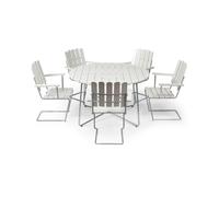 Grythyttan Stålmöbler Ensemble Salle à Manger Grythyttan blanc 9A Ø120cm + 5pcs A2