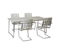 Grythyttan Stålmöbler Ensemble Salle à Manger Grythyttan blanc B31 170 cm + 4 A2