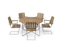 Grythyttan Stålmöbler Ensemble Salle à Manger Grythyttan en chêne 9A Ø120cm + 5x A2