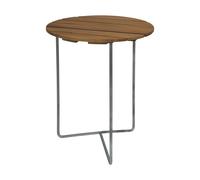 Grythyttan Stålmöbler Table 6B Teck non traité - pieds galvanisés. Ø60 cm