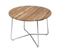 Grythyttan Stålmöbler Table à manger 9A Teck-structure en acier avec galvanisation à chaud Ø100 cm