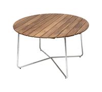 Grythyttan Stålmöbler Table à manger 9A Teck-structure en acier avec galvanisation à chaud Ø120 cm