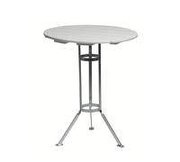 Grythyttan Stålmöbler Table Brasserie à trois pieds Chêne laqué blanc-galvanisation à chaud