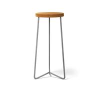 Grythyttan Stålmöbler Tabouret V-1 Teck-structure en acier avec galvanisation à chaud. 63 cm