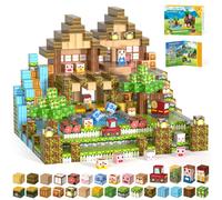 Gryxpox 150 Pièces Construction Magnétique Enfant Ferme - Cube Magnétique Animaux avec Figurines, Ensemble de Blocs Éducatifs Montessori pour Enfants 3 à 8 Ans
