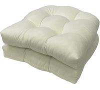 GRYYP Lot de 2 Coussins de siège touffetés d'intérieur et d'extérieur, Coussins de Rechange en Forme de U de 18,9 "x 18,9" pour siège de Chaise en Osier, Meubles de terrasse(Color:White)