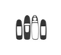 GRZPCJZM Autocollant de commande de commutateur de lève-vitre de porte compatible avec Infiniti Q50 Q60 2013-2020, en fibre de carbone souple véritable(For Q50 B)