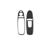 GRZPCJZM Autocollant de commande de commutateur de lève-vitre de porte compatible avec Infiniti Q50 Q60 2013-2020, en fibre de carbone souple véritable(For Q60)