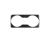 GRZPCJZM Autocollant en fibre de carbone souple et véritable, compatible avec le cadre de porte-gobelet de la Seat Leon 2013-2015 (conduite à droite)(Black Carbon)