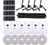 GRZPCJZM Compatible avec Le Sac filtrant for aspirateur Robot Deebot X2 Omni, la lingette de Nettoyage et la Brosse latérale.(X2 Omni Black Set)