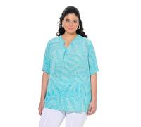 gs1 data protected company 4069787000005 Bluse mit Palmenprint T-Shirt, Aqua Profond, 44-46 Femmes