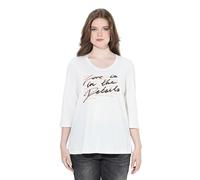 gs1 data protected company 4069787000005 Longshirt mit Letter Print, A-Line T-Shirt, Blanc cassé, 50-52 Femmes