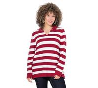 gs1 data protected company 4069787000005 Pull à Rayures pour Femme - Col Polo - Cardigan - Sweater, Rouge Rubis, 58-60