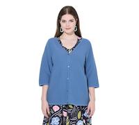 gs1 data protected company 4069787000005 Strickjacke, V-Ausschnitt, 3/4-arm, Biobaumwolle Cardigan Sweater, Bleuet, 54-56 Femme