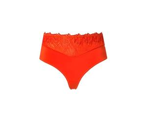 gs1 data protected company 4069787000005 Ulla Popken TruYou Culotte String en Dentelle et Microfibre pour Femme, Rouge Orange, 50-52