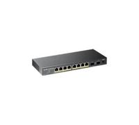 GS1100-10HP - Commutateur - non géré - 8 x 10/100/1000 (PoE+) + 2 x Gigabit SFP - de bureau, fixation murale - PoE+ (130 W)