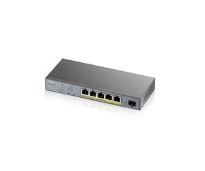 GS1350-6HP, 6 Port managed CCTV PoE switch, long range, 60W, 802.3BT (1 year NCC Pro pack license bundled)