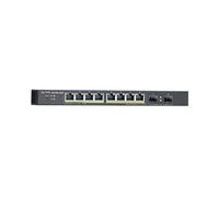 GS1900-10HP - Commutateur - intelligent - 8 x 10/100/1000 (PoE+) + 2 x Gigabit SFP - de bureau, fixation murale - PoE+ (77 W)