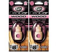 GS27 - Désodorisant Voiture Avec Diffuseur Bois Déocar Wood - Parfum Voiture 100% Français - Bubble Gum (Lot de 2)