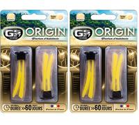 GS27 - Désodorisant Voiture en Plastique Souple Déocar Origin - Parfum Voiture 100% Français - Monoï (Lot de 2)