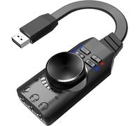 GS3 Carte son externe USB,adaptateur de carte son virtuelle 7.1 canaux,Plug and Play avec connecteurs pour casque et microphone,réglage du volume,mise à niveau du microphone,version mise