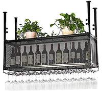 GSACLKES Amants Du Vin/Étagères de Vin Hauteur Réglable Fer Vin Bouteille Porte-Bouteille Plafond Montépendu Vin Verre Étagère Étagères de Pierre À Coque Décoration/Suspendue Vin Porte-Bouteille/Flott