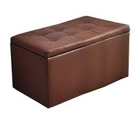 GSACLKES Bancs de Stockage, Tabouret Pu Chaussures En Cuir Banc Économie D'Espace Tabouret de Stockage Boîte À Jouets Poids Du Roulement Du Siège Rembourré 120Kg Ottomans Bruns/Br/80 Cm