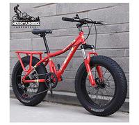 GSACLKES Bicyclettes de Montagne, Femmes Hardtail Mountain Trail 20 Pouces Avec Frein À Double Disque, Filles Tout Terrainpension Avant Antidérapante Graisse Pneu Bicyclette de Montagne En Acier Au Ca