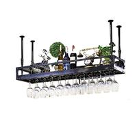 GSACLKES Cadre Décoratif de Plafond D'Étagère À Vin En Fer Cadre En Verrependu Détenteur de Verre À Vin de Hauteur Réglable, 80 * 35Cm/60 * 35 Cm