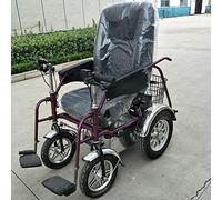 GSACLKES Chaises Roulantes, Fauteuil Roulant Électrpliable Léger, Avec Dossier Inclinable Et Double Moteur Puissant Transport Portable Pour Mobilité Handicapée Et Âgée (Chaise Noire Étagère Violet)