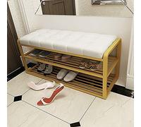 GSACLKES Changer Chaussure Banc Multifonctionnel 2 Couches Chaussure Rack Repos Tabouretut S'Asseoir Porte Ménage Moderne Simple Fer Art Entrée Chaussure Banc/C. B/120 * 35 * 45 Cm