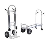 GSACLKES Chariots, 2In1 Heavyduty Pliant Alumimain Truckindustrial Sac Chariot Avec Roues En Caoutchouc Pour Le Transport Facile Et L'Assistance Au Chargement/Argent/50 * 118 * 103Cm
