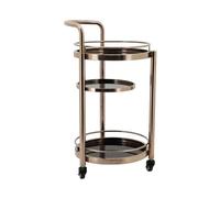 GSACLKES Chariots,3-Tier Metal Kitchen Chariot - Rond Coffee Bar Trolley Rolliutility Chariot Multi-Level Pour La Cuisine de La Maison Et La Table Basse - Solution de Stockage Élégante Et Fonctionnell