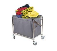 GSACLKES Chariots, Chariot de Blanchisserie Chariot Industriel Lourd Pour Les Hôtels, Bureaux, Écoles - Grand Panier de Linge D'Hôtel Idéal Poure Utilisation de Ménage/Gris-90 * 60 * 88Cm