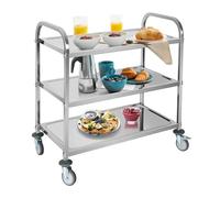 GSACLKES Chariots, Chariot de Cuisine En Acier Inoxydable - Chariot Roulant Utilitaire À 3Ux Avec Roues Verrouillables - Restaurant Servissante Étagère de Stockage de Chariot Parfaite Pour L'Usage Dom