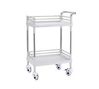 GSACLKES Chariots, Chariot de Festival Pliable Sur Roues Carrot de Campipolyvalent Portable 2Tier Roulant Pour La Maison Et Le Chariot Extérieur Robuste D'Utilisation Du Salon./Weiß/M