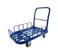 GSACLKES Chariots, Chariot de Plateforme Pliable Avec Rail de Garde Silent Remorque À Lits Plats Transporteur Pliable Pour Étals Heavyduty Wagon Fermé (Taille Moyenne)/L
