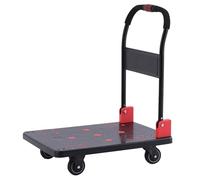 GSACLKES Chariots, Chariot de Transport Pliable Chariot Portable Avec Roues Pivotantes À 360 ° Heavyduty Déménagement Et Panier de Bagages Pour Le Stockage Et Le Transport/Noir/L