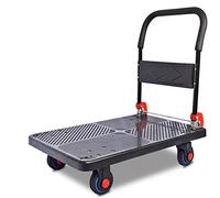 GSACLKES Chariots, Heavyduty Foldipush Cart Avec Wagon de Plateforme Portable À Roues Silencieux Pour La Bibliothèque À Domicile 660 Lb Capacité Gris Couleur Chariot D'Utilité Polyvalent Pour Transpor
