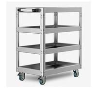 GSACLKES Chariots, Panier D'Utilité En Acier Inoxydable Avec Nizer D'Outil de Roulement Pour Garage Et Atelier Heavyduty Station de Travail Mobile de Solution de Stockage/4 Ux