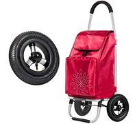 GSACLKES Chariots, Sac de Chariot D'Achat Gonflable Léger - Chariot Roulant Pliable Lourd Avec Roues Poure Mobilité Facile - Assistance À L'Achat Pratet Robuste/Rouge