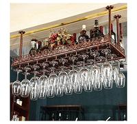 GSACLKES Étiquettes À Vin Bar Décor Industriel Maison Retro Mounté Au Mur Étiquette de Stockage En Métal Plafondpendu Vin Champagne Goglets En Verre Stemware Rack Wine Bottle, 120Cm